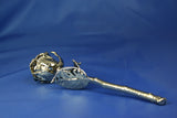 A Real Natural Rose Preserved and Dipped in Platinum - 15cms (7") long - Small
