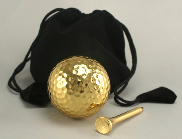 Gold Golf Ball with Tee -  Playable x 1