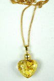 Heart Shaped Glass Pendant filled with Pure 24k Gold Leaf - Small