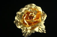 Pure 24k Gold Leaf Rose Brooch