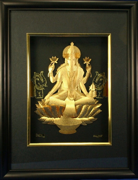 Lord Lakshmi in Pure 24k Gold Leaf - Our 3d Indian Gods Range