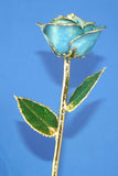 Natural Rose Lacquered with Pure Gold - LIGHT BLUE
