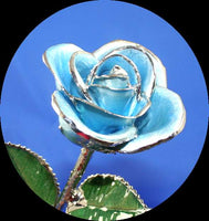 Natural Rose Lacquered with Pure Platinum Edge - LIGHT BLUE