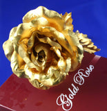 Pure 24k Gold Leaf Rose - Open